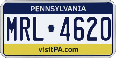 PA license plate MRL4620