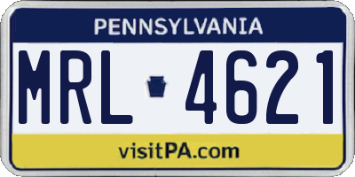PA license plate MRL4621