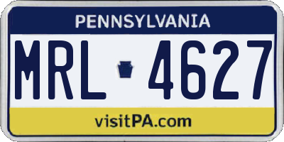 PA license plate MRL4627