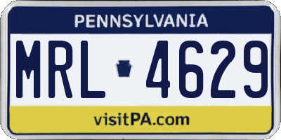 PA license plate MRL4629