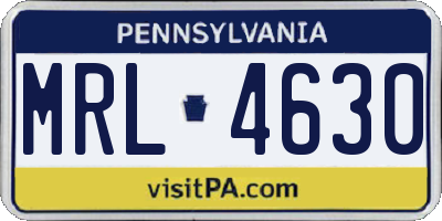 PA license plate MRL4630