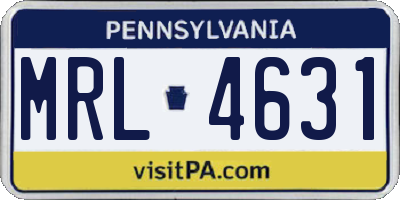 PA license plate MRL4631