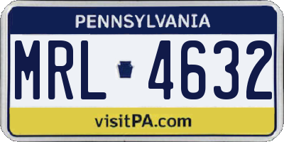 PA license plate MRL4632