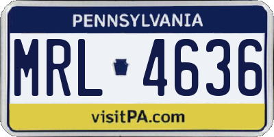 PA license plate MRL4636
