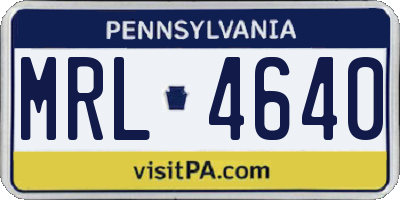 PA license plate MRL4640