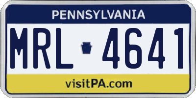 PA license plate MRL4641