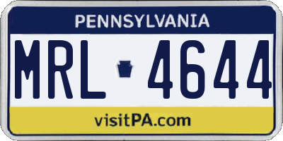 PA license plate MRL4644