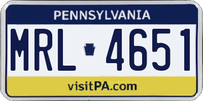 PA license plate MRL4651
