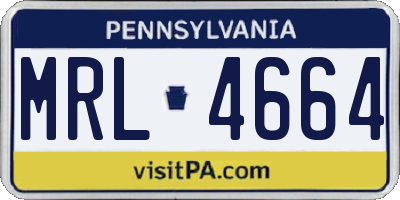 PA license plate MRL4664