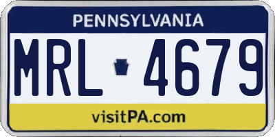 PA license plate MRL4679