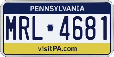 PA license plate MRL4681