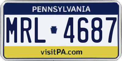 PA license plate MRL4687