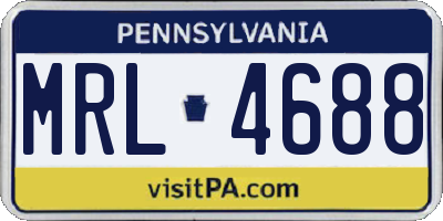 PA license plate MRL4688
