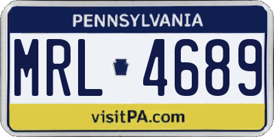 PA license plate MRL4689