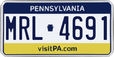 PA license plate MRL4691