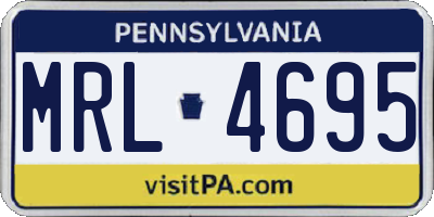 PA license plate MRL4695