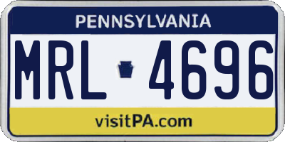 PA license plate MRL4696