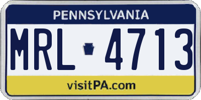 PA license plate MRL4713