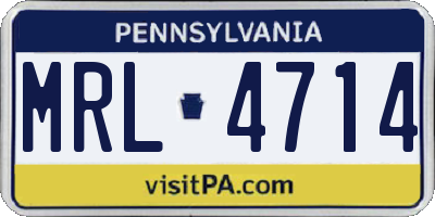 PA license plate MRL4714
