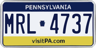 PA license plate MRL4737