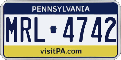 PA license plate MRL4742