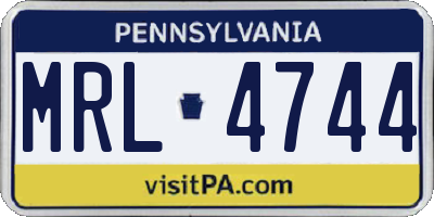 PA license plate MRL4744