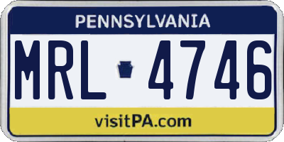 PA license plate MRL4746