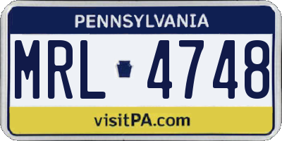 PA license plate MRL4748
