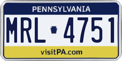 PA license plate MRL4751