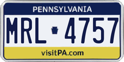 PA license plate MRL4757