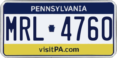 PA license plate MRL4760