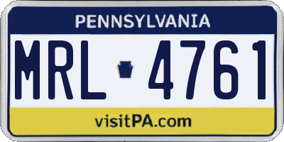 PA license plate MRL4761