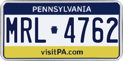 PA license plate MRL4762