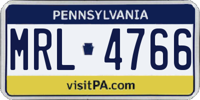 PA license plate MRL4766
