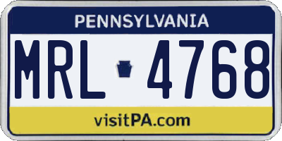 PA license plate MRL4768