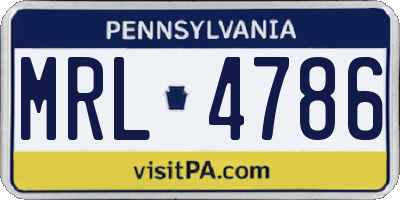 PA license plate MRL4786