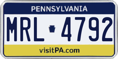 PA license plate MRL4792