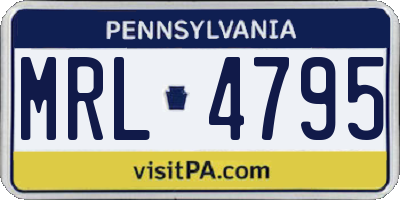 PA license plate MRL4795