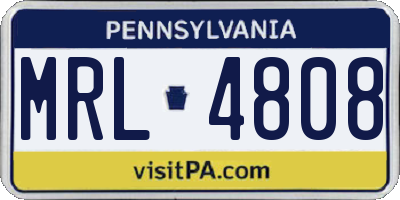 PA license plate MRL4808