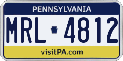 PA license plate MRL4812