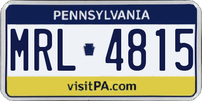 PA license plate MRL4815