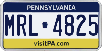 PA license plate MRL4825