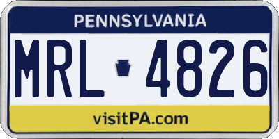 PA license plate MRL4826