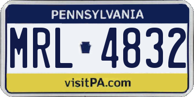 PA license plate MRL4832