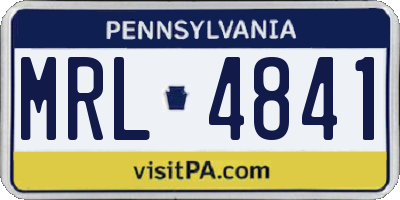 PA license plate MRL4841