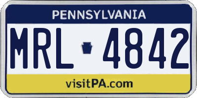 PA license plate MRL4842