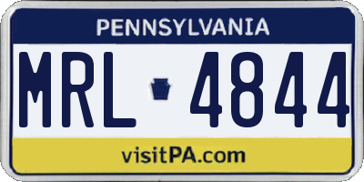 PA license plate MRL4844