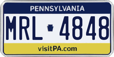 PA license plate MRL4848