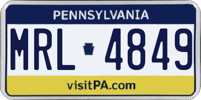 PA license plate MRL4849