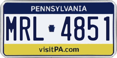 PA license plate MRL4851